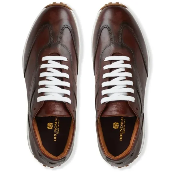 Clearance Bruno Magli Duccio Mid Leather Jogger Sneaker Rust