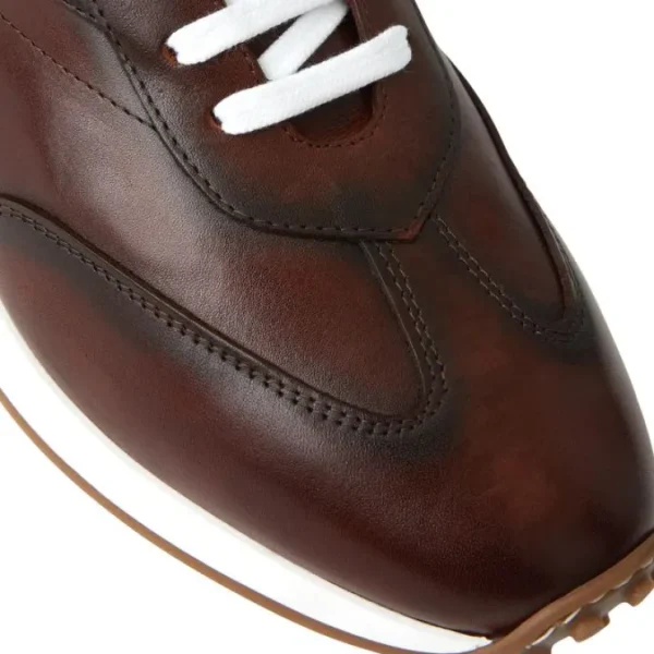 Clearance Bruno Magli Duccio Mid Leather Jogger Sneaker Rust