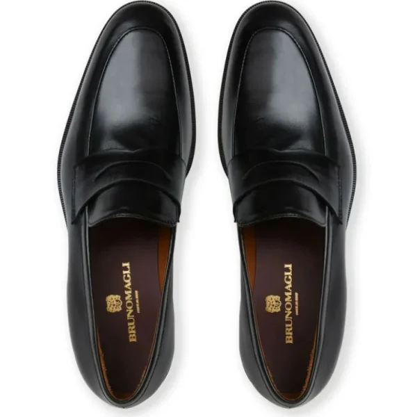 Outlet Bruno Magli Maioco Leather Slip On Loafer Black