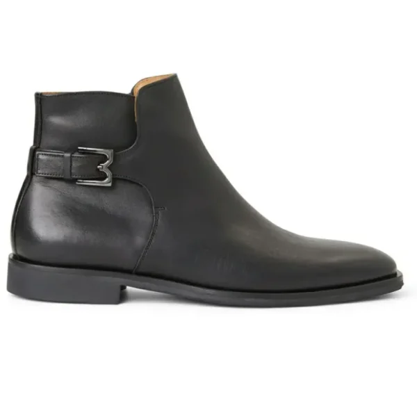 New Bruno Magli Rubino Leather Side Zip Boots Black