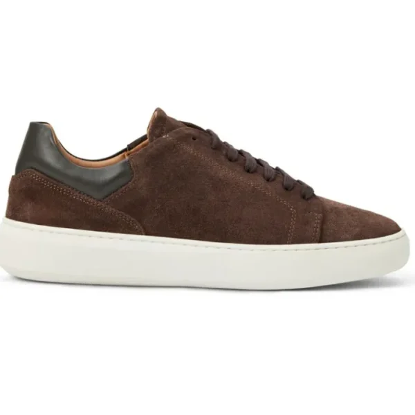 Sale Bruno Magli Salvatore Lace-To-Toe Suede Sneaker Brown