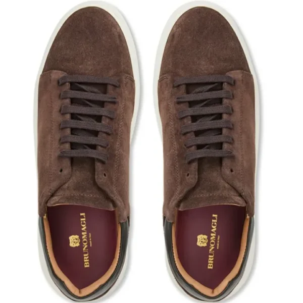 Sale Bruno Magli Salvatore Lace-To-Toe Suede Sneaker Brown