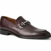Clearance Bruno Magli Sante Double Gore Leather Bit Loafers Burgundy