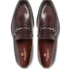 Clearance Bruno Magli Sante Double Gore Leather Bit Loafers Burgundy