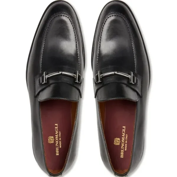 bruno_magli_sante_double__4.webp Flash Sale Bruno Magli Sante Double Gore Leather Bit Loafers Black