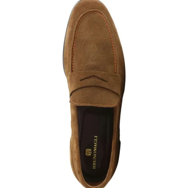 Cheap Bruno Magli Silas Suede Loafers Cognac