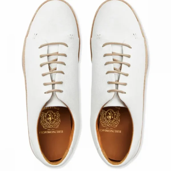 Discount Bruno Magli Trento Leather Court Sneaker White