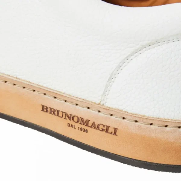 Discount Bruno Magli Trento Leather Court Sneaker White