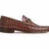 Outlet Bruno Magli Trieste Crocodile Moccasin Brown