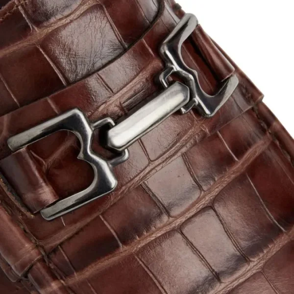 Outlet Bruno Magli Trieste Crocodile Moccasin Brown