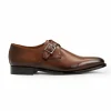 Cheap Bruno Magli Vilante Leather Single Monkstrap Loafers Brown