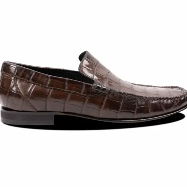 Outlet Calzoleria Toscana 4468 Baby Nile Crocodile Venetian Loafer Moor