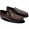 Outlet Calzoleria Toscana 4468 Baby Nile Crocodile Venetian Loafer Moor