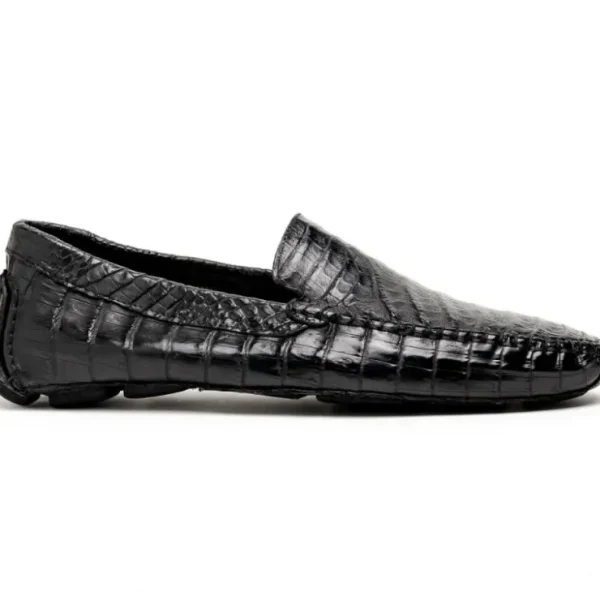 calzoleria_toscana__croco_0-8.webp Clearance Calzoleria Toscana 4551 Crocodile Driving Shoes Black