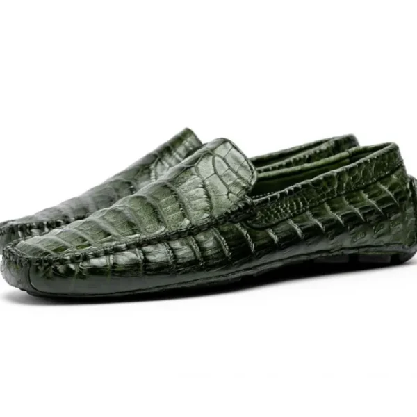 calzoleria_toscana__croco_1-1.webp Outlet Calzoleria Toscana 4551 Crocodile Driving Shoes Green