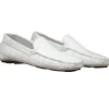 Outlet Calzoleria Toscana 4551 Crocodile Driving Shoes White