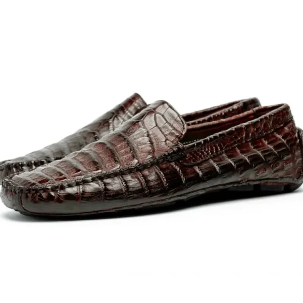 calzoleria_toscana__croco_1.webp Outlet Calzoleria Toscana 4551 Crocodile Driving Shoes Dark Brown DarkBrown