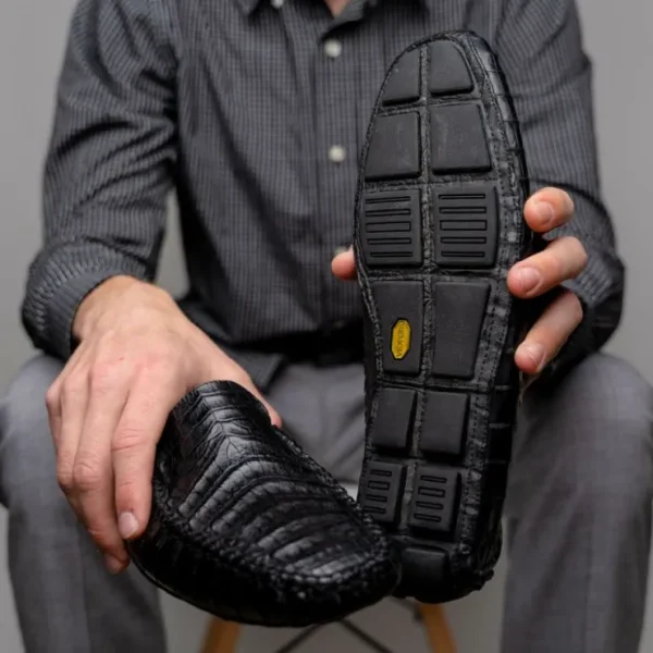calzoleria_toscana__croco_10-3.webp Clearance Calzoleria Toscana 4551 Crocodile Driving Shoes Black