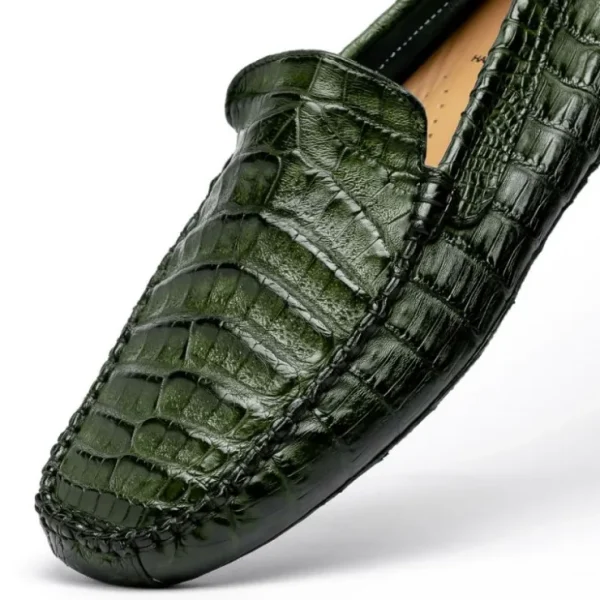 calzoleria_toscana__croco_2-1.webp Outlet Calzoleria Toscana 4551 Crocodile Driving Shoes Green