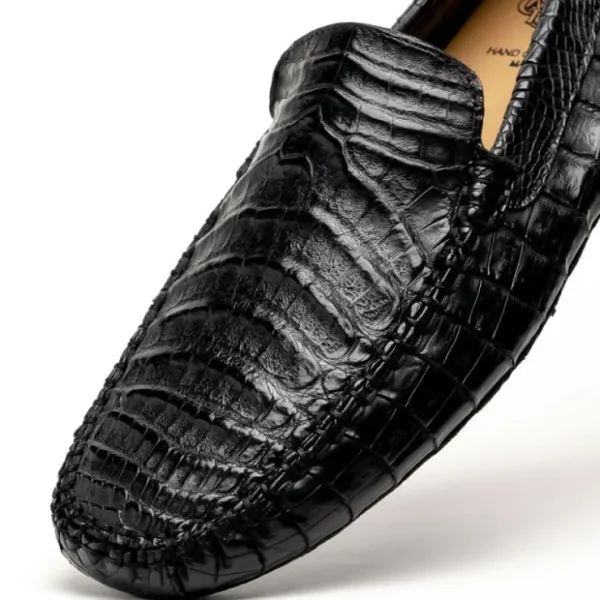 calzoleria_toscana__croco_2-4.webp Clearance Calzoleria Toscana 4551 Crocodile Driving Shoes Black