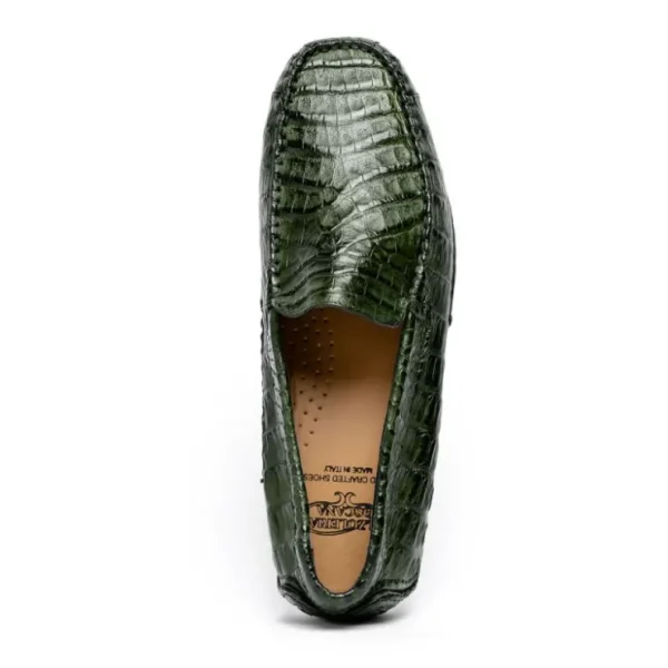 calzoleria_toscana__croco_3-1.webp Outlet Calzoleria Toscana 4551 Crocodile Driving Shoes Green
