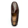 Outlet Calzoleria Toscana 4551 Crocodile Driving Shoes Dark Brown DarkBrown