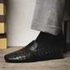 Clearance Calzoleria Toscana 4551 Crocodile Driving Shoes Black