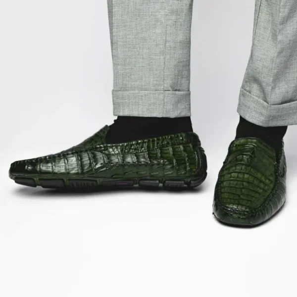 calzoleria_toscana__croco_6-1.webp Outlet Calzoleria Toscana 4551 Crocodile Driving Shoes Green
