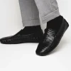 Clearance Calzoleria Toscana 4551 Crocodile Driving Shoes Black