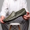 Clearance Calzoleria Toscana 4551 Crocodile Driving Shoes Rope
