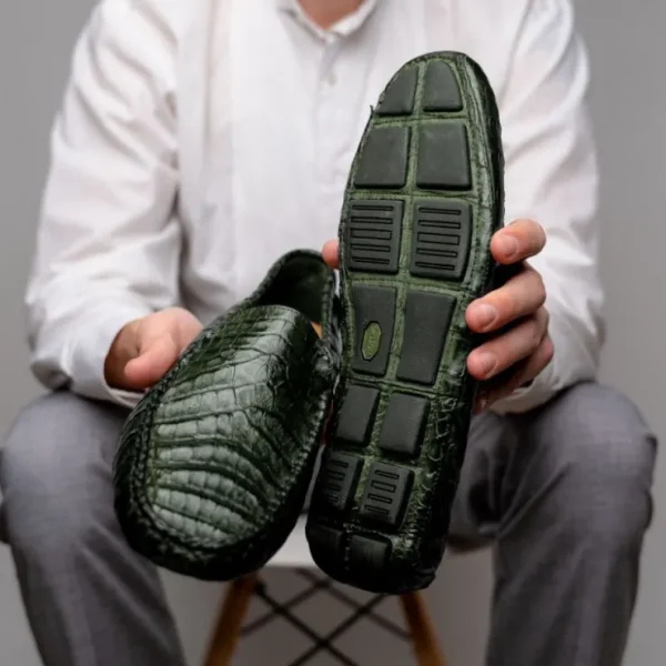 calzoleria_toscana__croco_9-1.webp Outlet Calzoleria Toscana 4551 Crocodile Driving Shoes Green