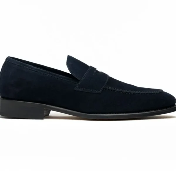 calzoleria_toscana__suede_0-1.webp Sale Calzoleria Toscana 7730 Suede Penny Loafers Blue