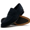 Sale Calzoleria Toscana 7730 Suede Penny Loafers Blue
