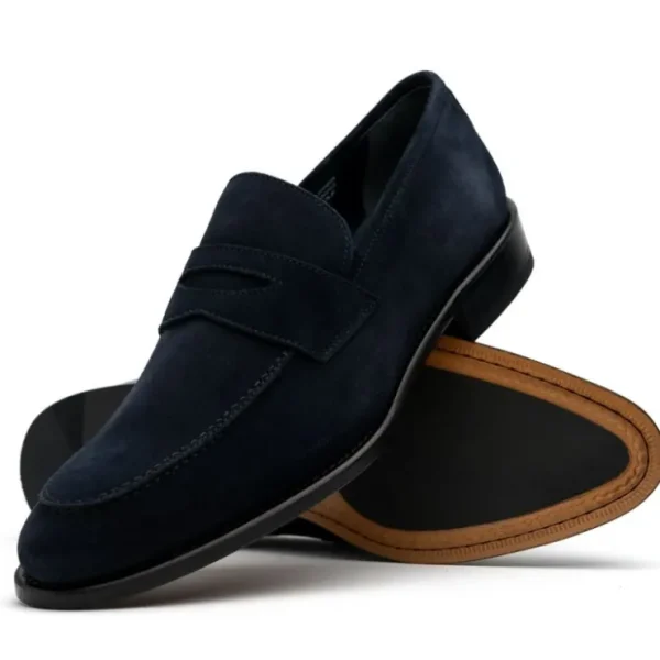 calzoleria_toscana__suede_2-1.webp Sale Calzoleria Toscana 7730 Suede Penny Loafers Blue