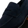 Sale Calzoleria Toscana 7730 Suede Penny Loafers Blue