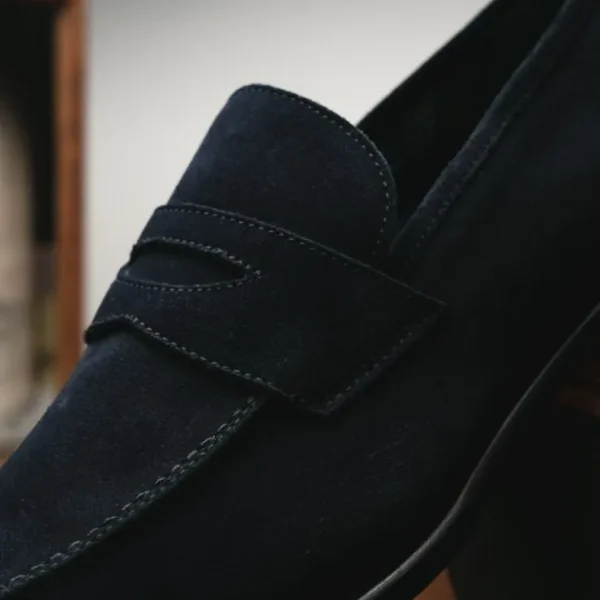 calzoleria_toscana__suede_8-1.webp Sale Calzoleria Toscana 7730 Suede Penny Loafers Blue