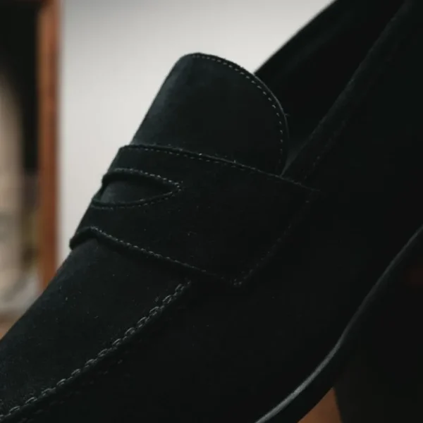calzoleria_toscana__suede_8.webp Flash Sale Calzoleria Toscana 7730 Suede Penny Loafers Black