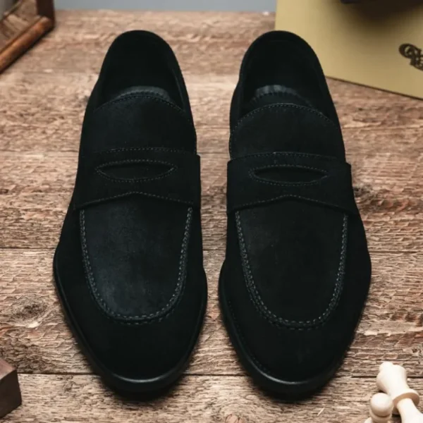 calzoleria_toscana__suede_9.webp Flash Sale Calzoleria Toscana 7730 Suede Penny Loafers Black
