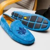 Hot Calzoleria Toscana 5303 Venetian Suede Driving Loafers Denim