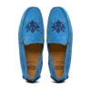 Hot Calzoleria Toscana 5303 Venetian Suede Driving Loafers Denim