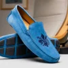 Hot Calzoleria Toscana 5303 Venetian Suede Driving Loafers Denim