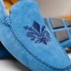 Hot Calzoleria Toscana 5303 Venetian Suede Driving Loafers Denim