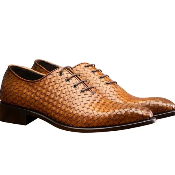 Outlet Calzoleria Toscana 5373 Woven Oxfords Chestnut