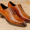 Outlet Calzoleria Toscana 5373 Woven Oxfords Chestnut
