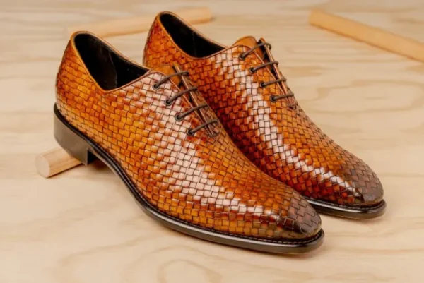 Outlet Calzoleria Toscana 5373 Woven Oxfords Chestnut