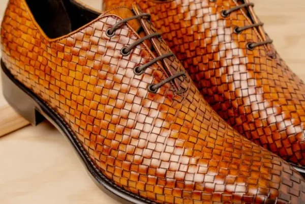 Outlet Calzoleria Toscana 5373 Woven Oxfords Chestnut