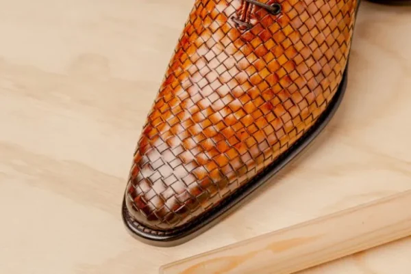 Outlet Calzoleria Toscana 5373 Woven Oxfords Chestnut
