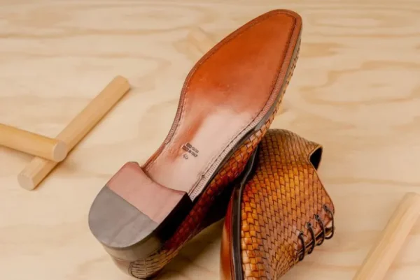 Outlet Calzoleria Toscana 5373 Woven Oxfords Chestnut
