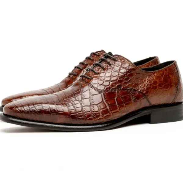 Cheap Calzoleria Toscana David 6153 Nile Crocodile Shoes Cognac