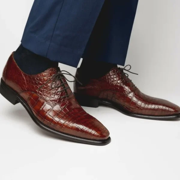 Cheap Calzoleria Toscana David 6153 Nile Crocodile Shoes Cognac